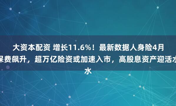 大资本配资 增长11.6%！最新数据人身险4月保费飙升，超万亿险资或加速入市，高股息资产迎活水