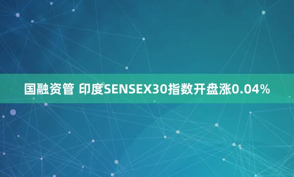 国融资管 印度SENSEX30指数开盘涨0.04%