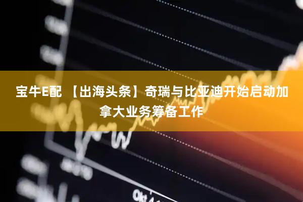 宝牛E配 【出海头条】奇瑞与比亚迪开始启动加拿大业务筹备工作
